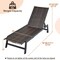 Costway Patio Galvanized Steel Chaise Lounge with Wheels Outdoor PE Rattan Recliner Chair
